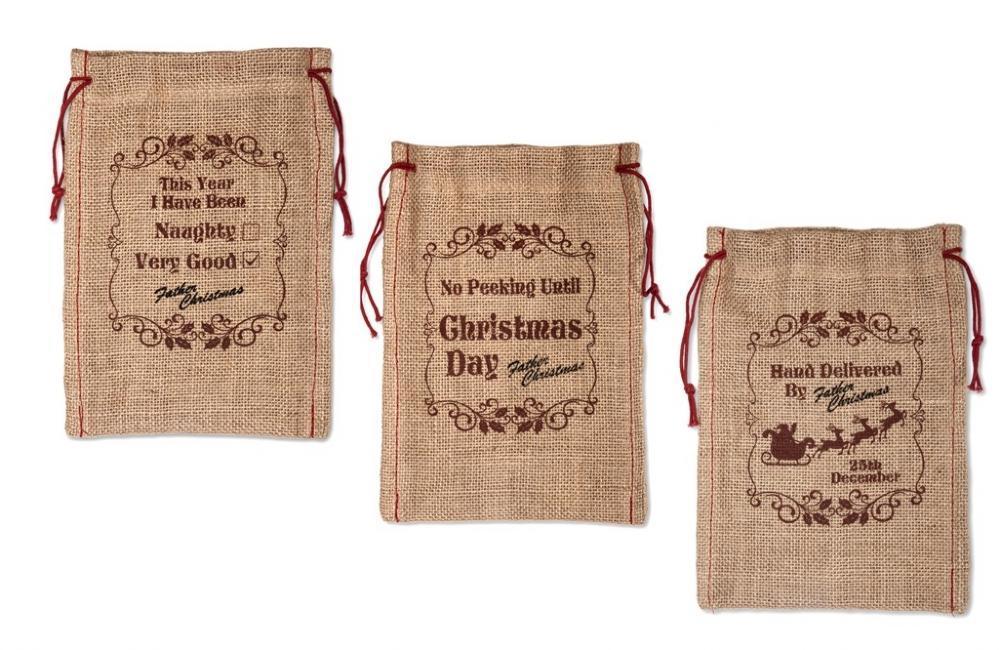 Christmas jute bags on sale