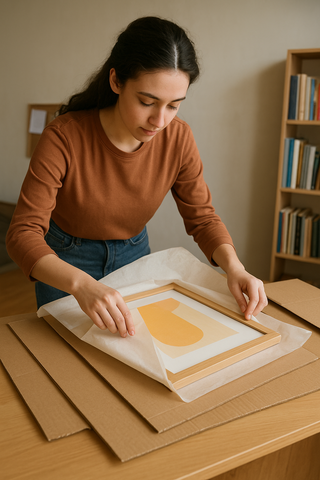 How to safely but cheaply pack framed pictures or artwork when moving around a student campus (e.g. between dorms, studios, or exhibitions).