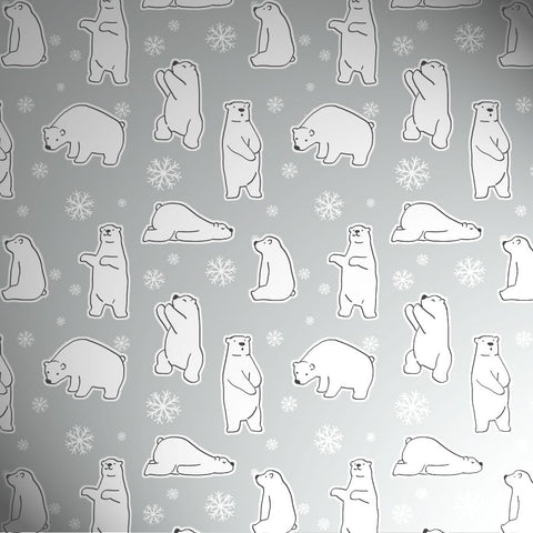 Roll wrap Paper Gift Wrap Roll - 2M - Arctic Polar Bears on Grey