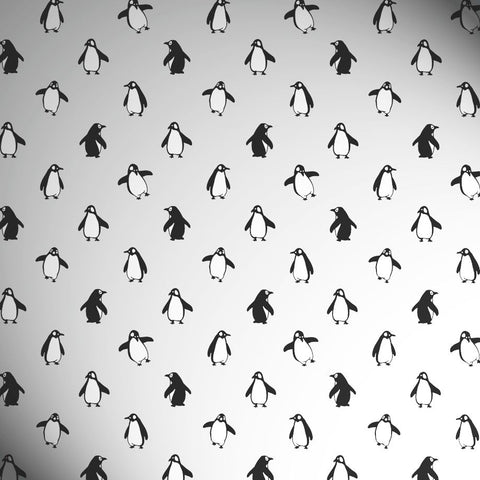 Rollwrap Paper Gift Wrap Roll - 2M - Arctic Black and White Penguins on Grey