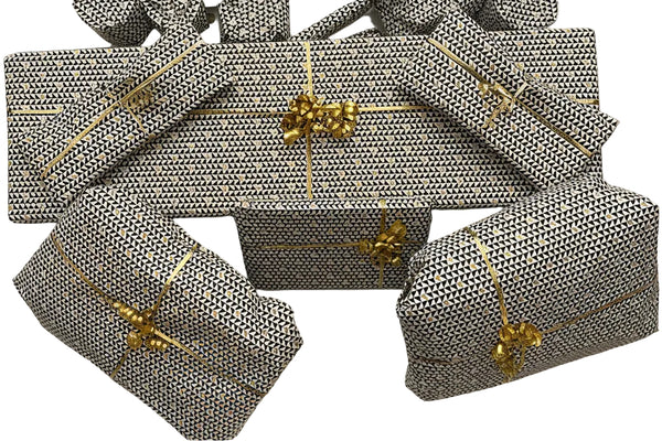 Glitter Rollwrap Paper Gift Wrap Roll - 2M - Deco Geo Triangle Black