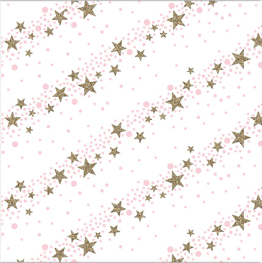 Printed Gift Wrap Pack 1 Roll - 2M - Gold Dust Bio Glitter Stars