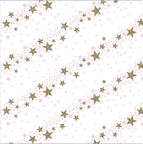 Printed Gift Wrap Pack 1 Roll - 2M - Gold Dust Bio Glitter Stars