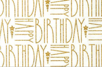 Glitter Rollwrap Paper Gift Wrap Roll - 2M - Deco Happy Birthday