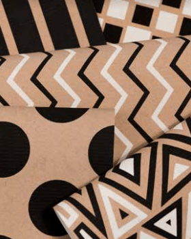 Kraft Paper Gift Wrap Pack 1 Roll - 2M - Geo Zig Zag Design