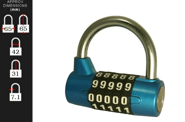 Tri-Circle 5 Dial Combination Padlock