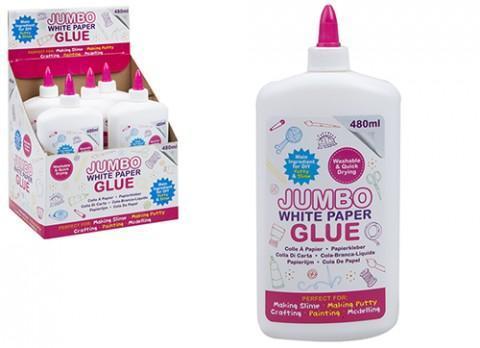 Adhesive - JUMBO 480ML WHITE PAPER GLUE - Washable & Quick Drying