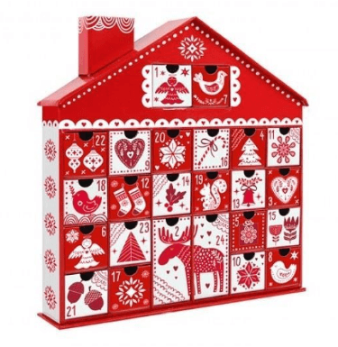 3D NORDIC CHRISTMAS ADVENT CALENDAR WITH PULL OUT DATE HOLDING GIFT BOXES