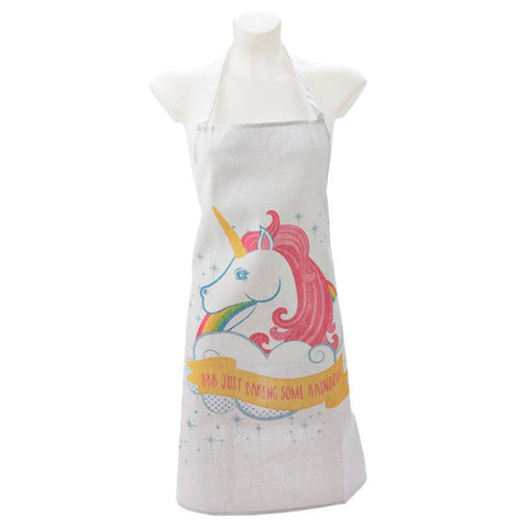 Apron - Funky Unicorn - BRB Just Some Baking Rainbows - Cotton Apron