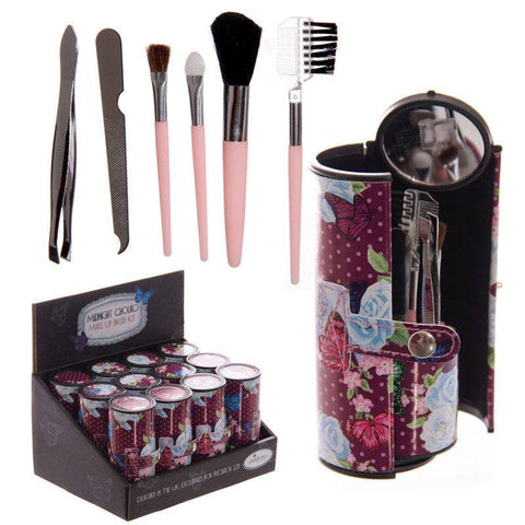 Beauty - Fun Make Up Utensil Kit - Purple Chintz Butterfly Design Make Up Utensil Kit