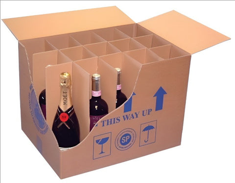 Bottle And Glass Packs - Box - Bottle Inserts & Dividers - 15 Cells