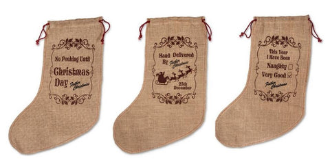 Christmas Stocking - Christmas Stocking - Christmas Design - Jute