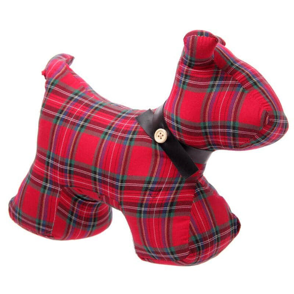 Door Stop - Tartan Scottie Dog Shaped Door Stop