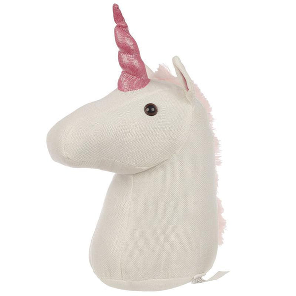 Door Stop - White Unicorn Shaped Door Stop - Enchanted Rainbow
