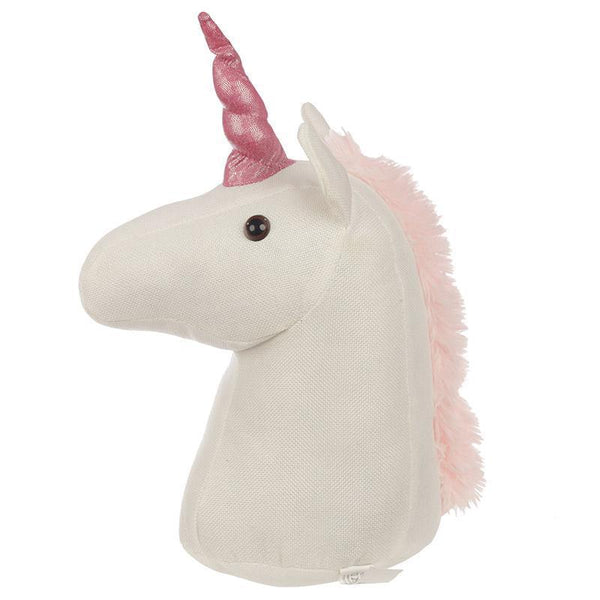 Door Stop - White Unicorn Shaped Door Stop - Enchanted Rainbow