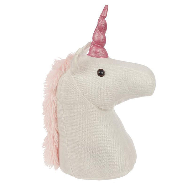 Door Stop - White Unicorn Shaped Door Stop - Enchanted Rainbow