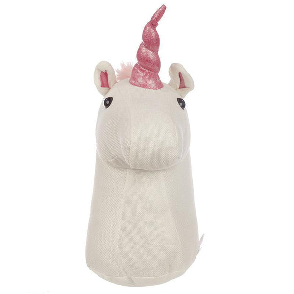 Door Stop - White Unicorn Shaped Door Stop - Enchanted Rainbow