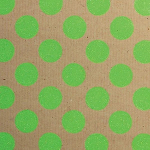 Printed Kraft Paper Gift Wrap Pack 1 Roll - 2M - Spot Neon Glitter Green