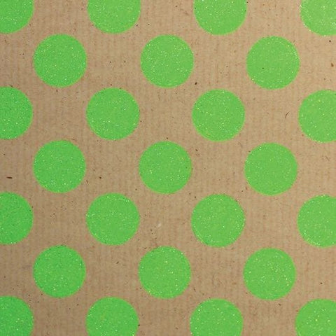 Printed Kraft Paper Gift Wrap Pack 1 Roll - 2M - Spot Neon Glitter Green