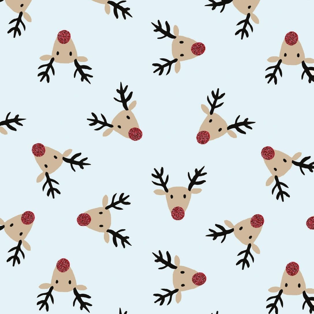 Printed Kraft Paper Gift Wrap Pack 1 Roll - 2M - Bio-Glitter Christmas Reindeer