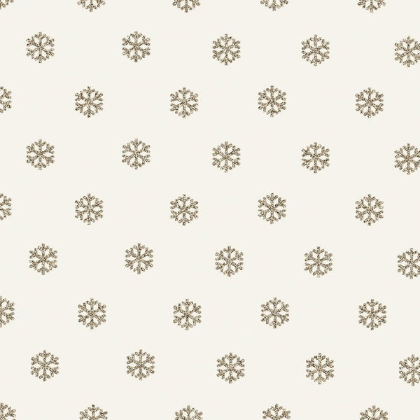 Printed Kraft Paper Gift Wrap Pack 1 Roll - 2M - Bio-Glitter Christmas Gold Snowflake