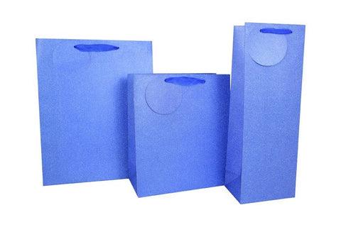 Gift Bag - Blue Glimmer Gift Bottle Bag - Bottle Size 13 X 9 X 36cm