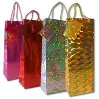 Gift Bag - Bottle Gift Bag Holographic Design - Bottle Bag Size 13 X 9 X 36cm