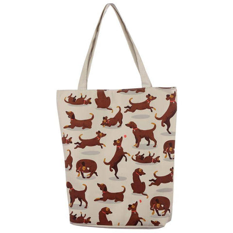 Gift Bag - Catch Patch Dog Design Cotton Bag With Zip & Lining