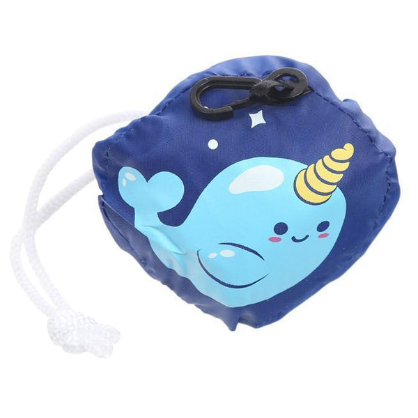 Gift Bag - Foldable Reusable Eco Friendly Shopping Bag - Kawaii Narwhal Unicorn Of The Sea