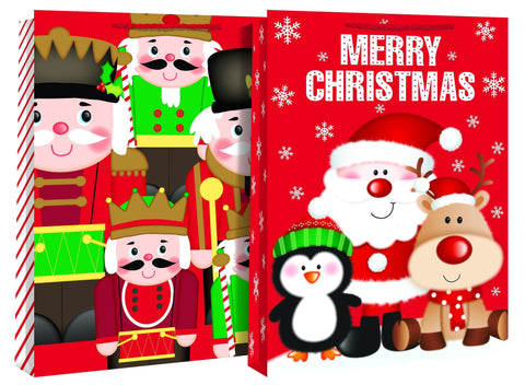 Gift Bag - Long Jumbo Christmas Gift Bag - Nutcracker Soldiers & Santa Designs