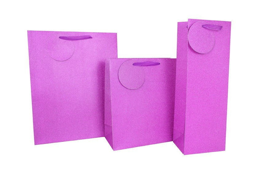 Gift Bag - Pink Glimmer Gift Bottle Bag - Bottle Size 13 X 9 X 36cm