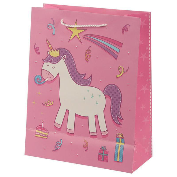 Gift Bag - Rainbow Unicorn Design Gift Bag 26 X 12 X 33cm - Happy Birthday
