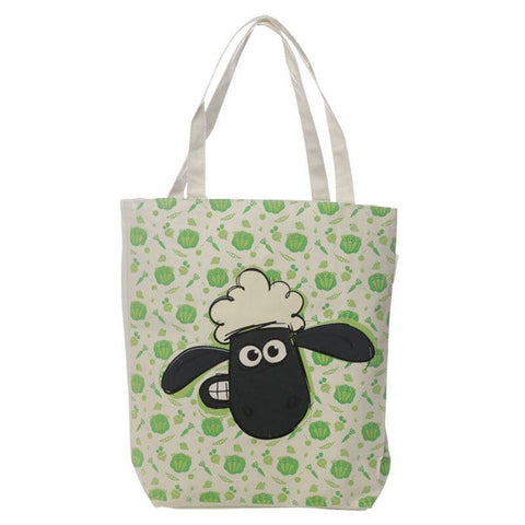 Gift Bag - Shaun The Sheep Design Cotton Bag With Zip & Lining - Food