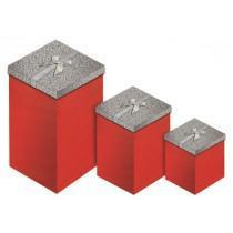 Gift Box - Set Of 3 Stacking Christmas Gift Present Boxes Silver Glitter Lid & Silver Chiffon Bow