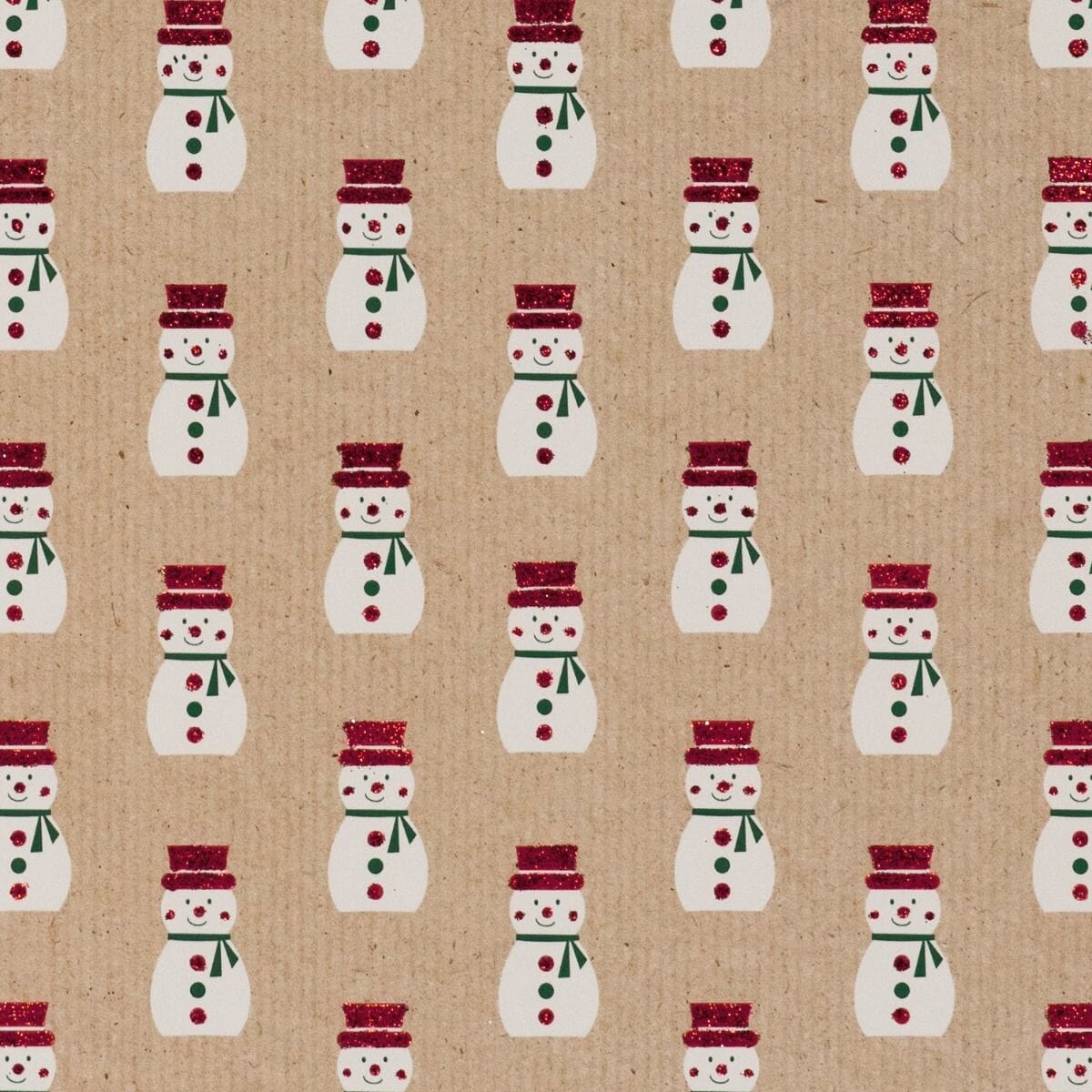 Gift Wrap - Glitter Kraft Paper Gift Wrap Roll - 2M - Lapland Mini Snowman
