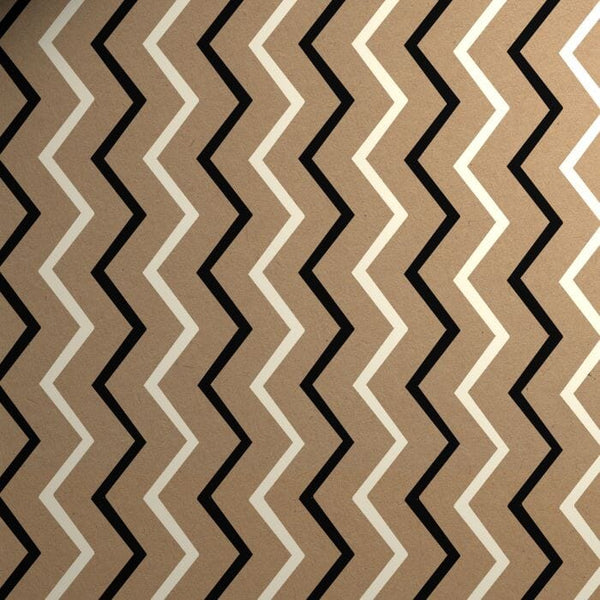 Gift Wrap - Kraft Paper Gift Wrap Pack 1 Roll - 2M - Geo Zig Zag Design