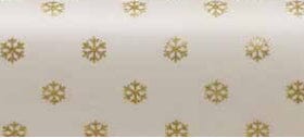 Gift Wrap - Printed Kraft Paper Gift Wrap Pack 1 Roll - 2M - Bio-Glitter Christmas Gold Snowflake