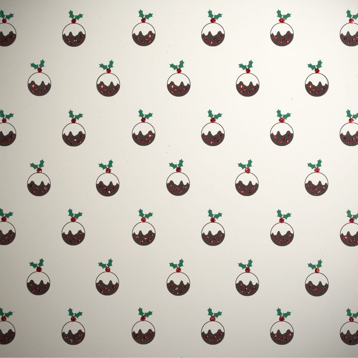 Gift Wrap - Printed Kraft Paper Gift Wrap Pack 1 Roll - 2M - Bio-Glitter Christmas Pudding