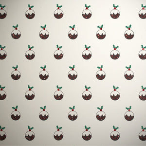 Gift Wrap - Printed Kraft Paper Gift Wrap Pack 1 Roll - 2M - Bio-Glitter Christmas Pudding