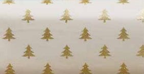 Gift Wrap - Printed Kraft Paper Gift Wrap Pack 1 Roll - 2M - Bio-Glitter Gold Christmas Tree