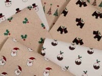 Gift Wrap - Printed Kraft Paper Gift Wrap Pack 1 Roll - 2M - Bio-Glitter Santa