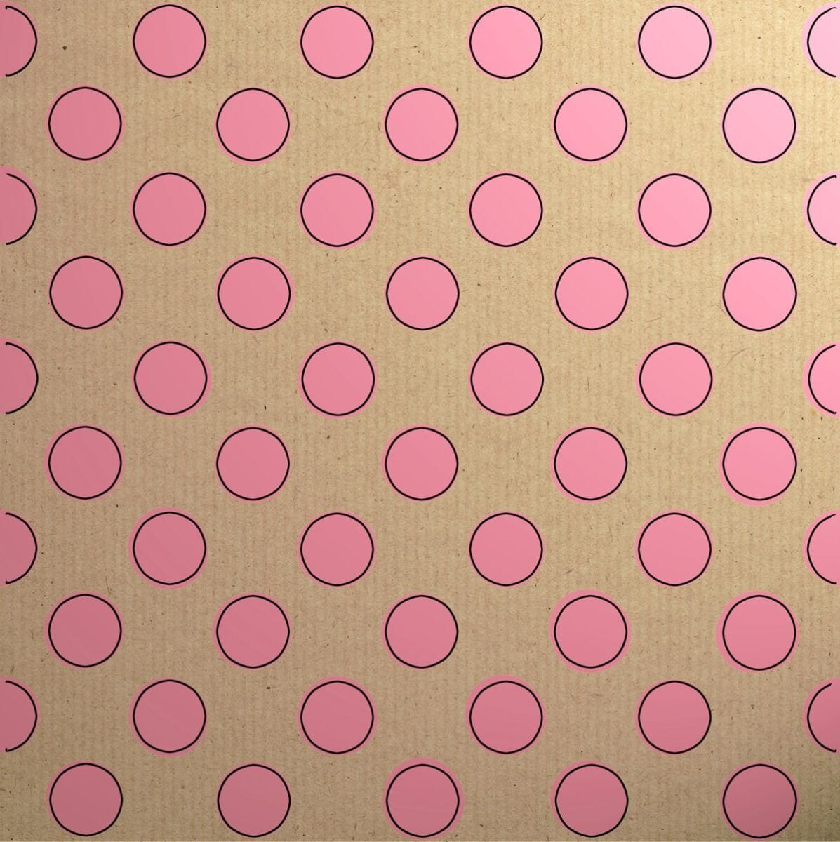 Gift Wrap - Printed Kraft Paper Gift Wrap Pack 1 Roll - 2M - Botanical Spot Pink