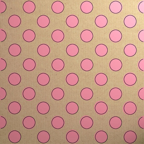 Gift Wrap - Printed Kraft Paper Gift Wrap Pack 1 Roll - 2M - Botanical Spot Pink