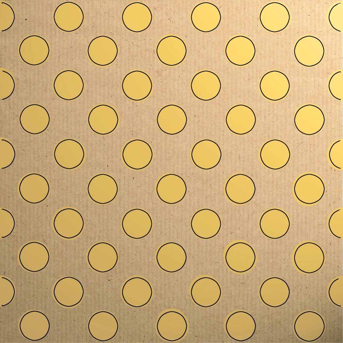Gift Wrap - Printed Kraft Paper Gift Wrap Pack 1 Roll - 2M - Botanical Spot Yellow