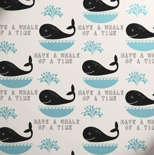 Gift Wrap - Printed Kraft Paper Gift Wrap Pack 1 Roll - 2M - Happy Earth Whale