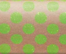 Gift Wrap - Printed Kraft Paper Gift Wrap Pack 1 Roll - 2M - Spot Neon Glitter Green