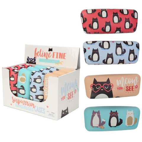 Glasses Case - Fun Glasses Case - Sunglasses Case - Feline Fine Cat Design