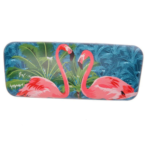 Glasses Case - Fun Glasses Case - Tropical Flamingo Design