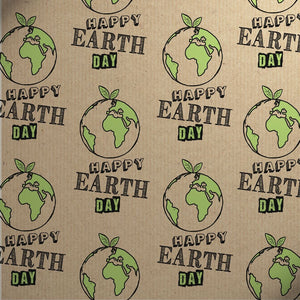 Printed Kraft Paper Gift Wrap Pack 1 Roll - 2M - Happy Earth Day