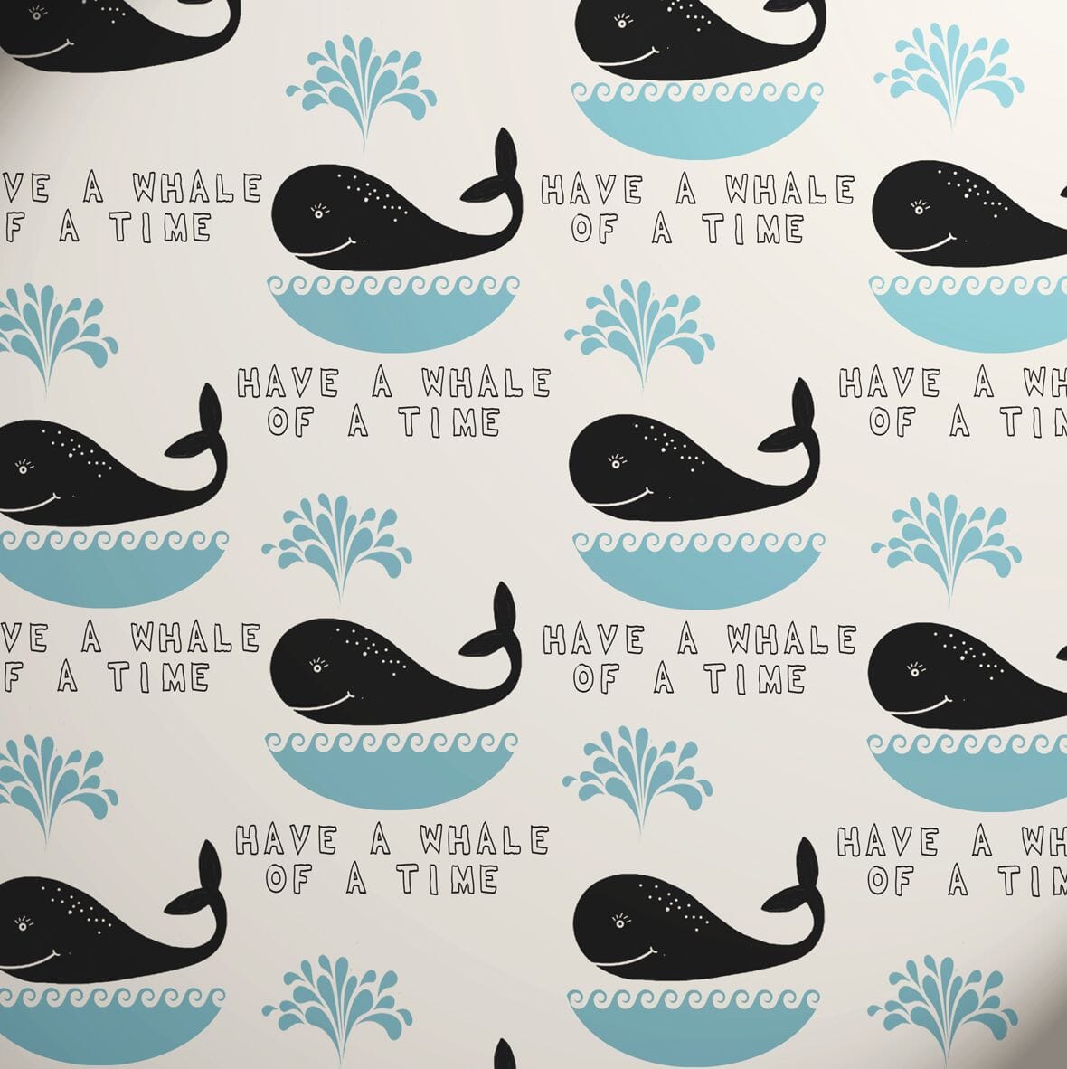 Printed Kraft Paper Gift Wrap Pack 1 Roll - 2M - Happy Earth Whale